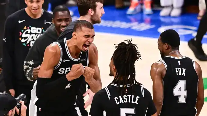 Wembanyama.jpeg ويمبانياما يقود سبيرز أمام نيكس في نهائي NBA